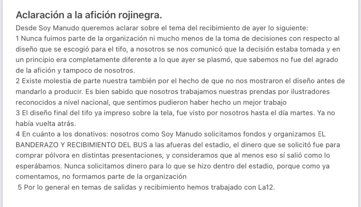 Sobre los señalamientos de algunos aficionados a SoyManudo, queremos aclarar lo siguiente: