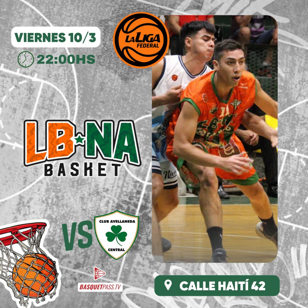 LBNAbasket's tweet photo. 𝙃𝙤𝙮 𝙟𝙪𝙚𝙜𝙖 𝙡𝙖 𝙛𝙪𝙨𝙞𝙤́𝙣 🔥

El plantel visita a Avellaneda Central por una nueva jornada de Liga Federal 

𝗔𝘃𝗲𝗹𝗹𝗮𝗻𝗲𝗱𝗮 𝗖𝗲𝗻𝘁𝗿𝗮𝗹 𝘃𝘀 𝗟𝗕𝗡𝗔 𝗕𝗮𝘀𝗸𝗲𝘁  

🏆 @laligafederalok
⏰ 22:00 hs
🏟️ Augusto Alurralde 
🖥 @basquetpasstv

#SomosLBNABasket https://t.co/5fOrlAkw1M