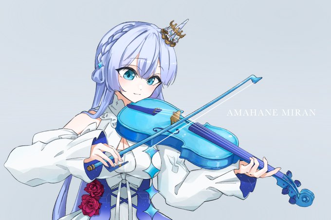「青髪 ヴァイオリン」のTwitter画像/イラスト(新着)