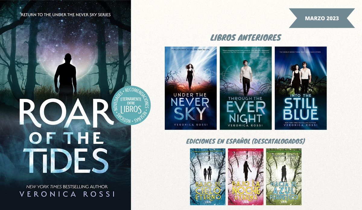Este mes llega en inglés "Roar of the Tides", la inesperada cuarta parte de la saga #UnderTheNeverSky ("Bajo el cielo eterno") de Veronica Rossi (<a href="/rossibooks/">Veronica Rossi</a>).