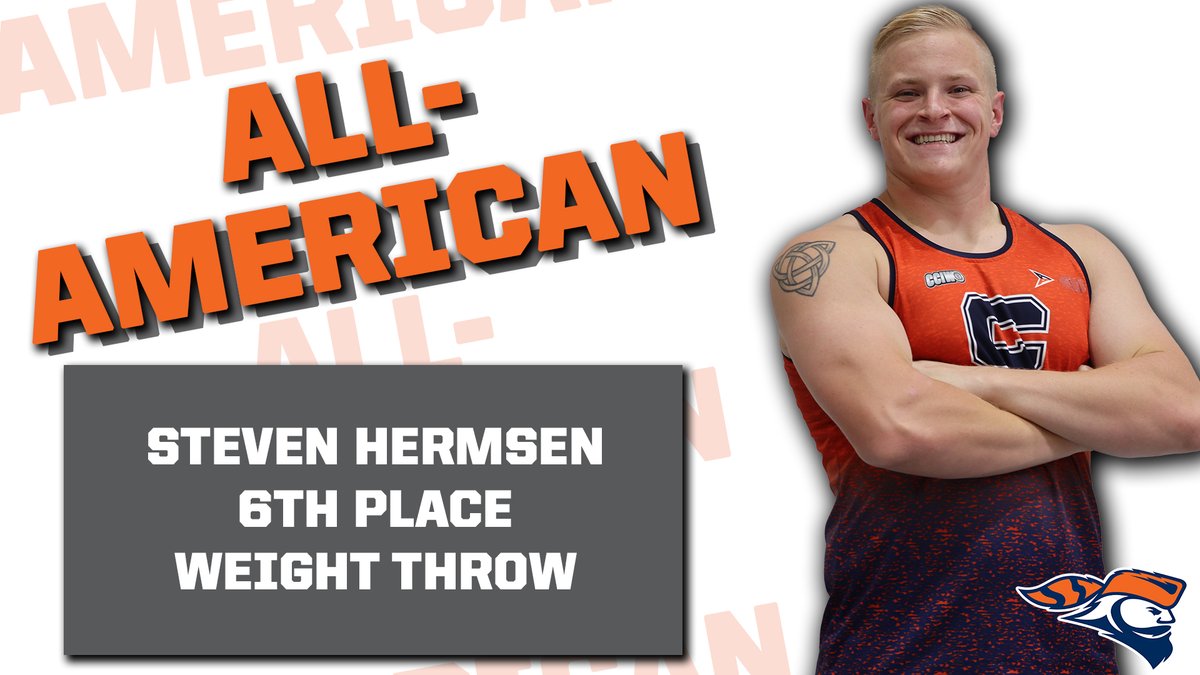 PiosXC's tweet photo. The first All-American of the weekend goes to Steven Hermsen in the weight throw! Steven is now a 2x All-American in the event! 
#GoPios https://t.co/rblkdy4Ww7