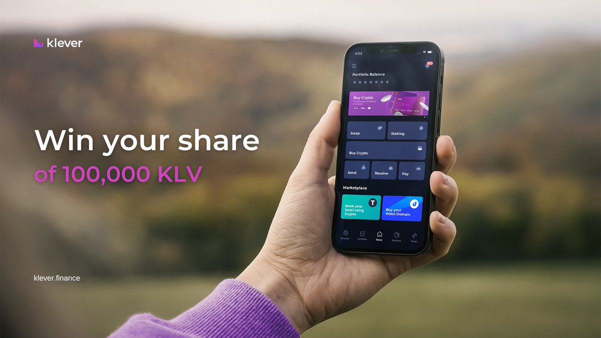 klever_io's tweet photo. 📣 #KleverWallet users, share a pic of you using your wallet &amp; share why you love it in the comments 😎

We're giving away a total of 100,000 $KLV to the top 10 honest reviews.

That's 10,000 #KLV each 🤑

You don't want to miss out #KleverFam 💜

Ends: Mar 17, 2023 https://t.co/RLdCzbyKtp