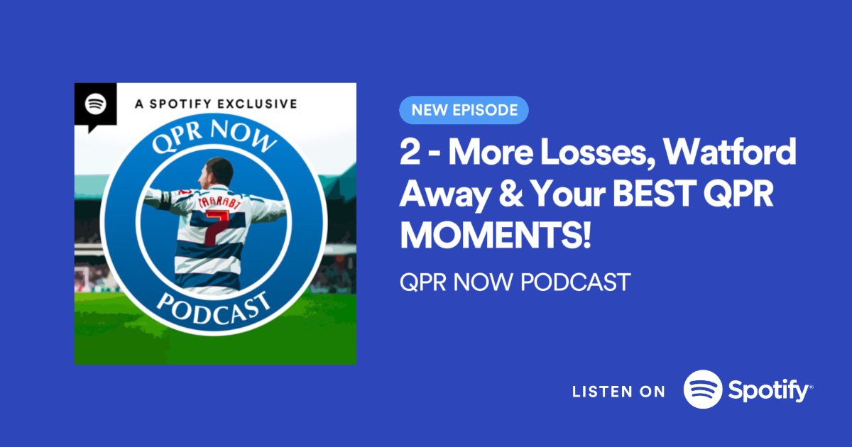 🚨 EPISODE 2 IS LIVE 🚨

🎙️When will the next win come?
🎙️The meaning of The Haka
🎙️ What QPR player bathed with his mate?

🎧 spotify.link/TdjnbpPO3xb