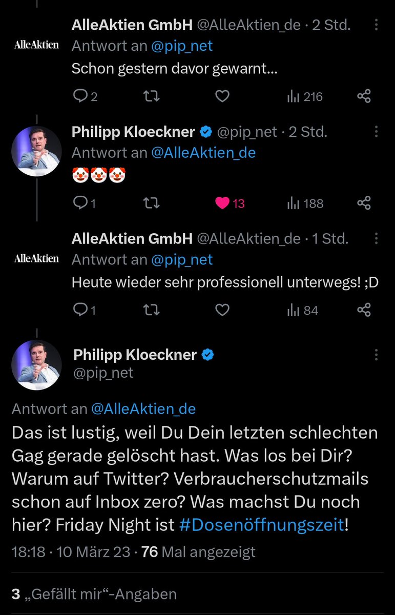 AlleAktien mal wieder maximal lost auf Twitter.