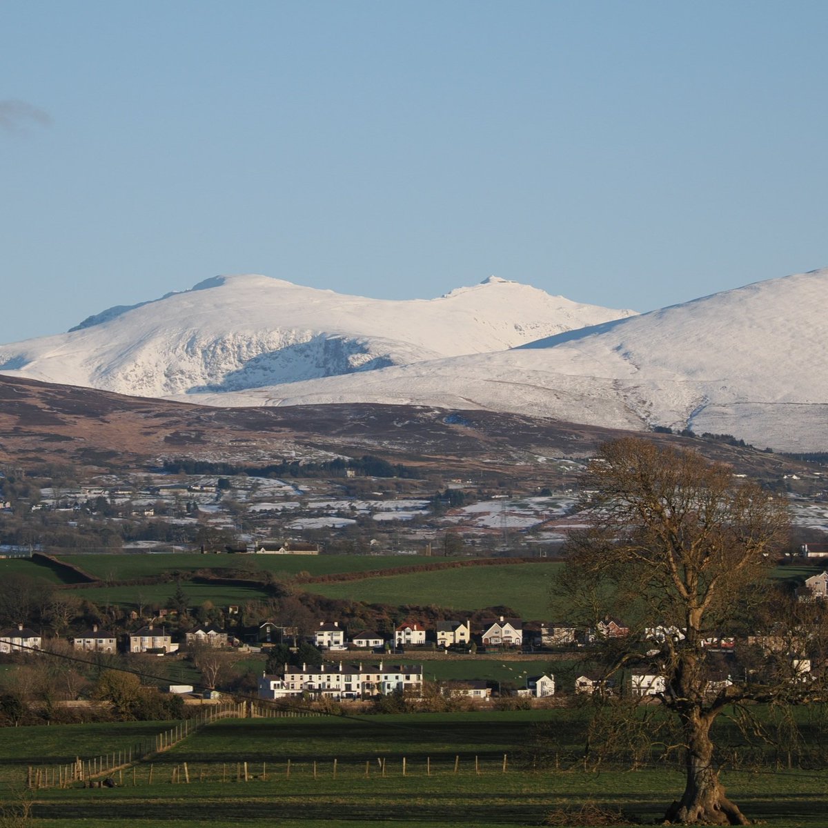 Snowdon looking rather majestic covered in our recent snowfall this evening.
