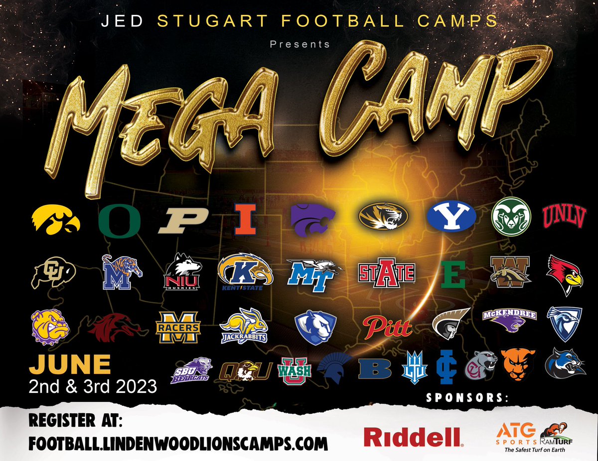Registration is increasing everyday. More colleges are joining everyday. Come showcase your talent for us! Register Here: football.lindenwoodlionscamps.com #LUMegaCamp23
