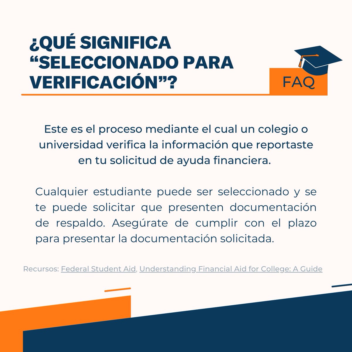 Dallas County Promise (@dallascopromise) on Twitter photo POV: Fuiste seleccionado para la "verificación" por la Oficina de Ayuda Financiera... 🤔 ¿ahora qué?  #FAQFriday
¿Aún no has aplicado? Puede revisar la elegibilidad para FAFSA y TASFA aquí: bit.ly/3jlXpCU 🎓💰 POV: Fuiste seleccionado para la "verificación" por la Oficina de Ayuda Financiera... 🤔 ¿ahora qué?  #FAQFriday
¿Aún no has aplicado? Puede revisar la elegibilidad para FAFSA y TASFA aquí: bit.ly/3jlXpCU 🎓💰