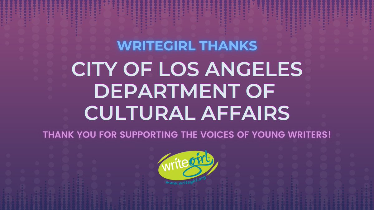 WriteGirlLA's tweet photo. WriteGirl would like to thank the City of Los Angeles Department of Cultural Affairs (@Culture_LA) for supporting the WriteGirl Songwriting Workshop. Here's to the power of storytelling, in all its forms! #AmWritingLyrics https://t.co/rbFhQxKSNB