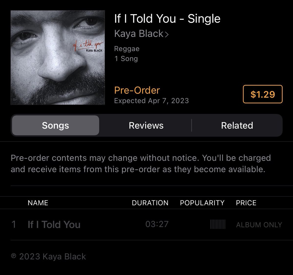 Pre-Order my new single on iTunes available Friday April 7th.itunes.apple.com/album/id167660…