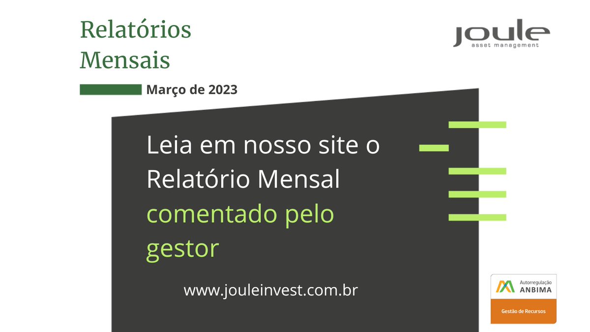 JouleInvest's tweet photo. Divulgamos os relatórios mensais de nossos fundos, com comentários dos gestores. 
Veja agora em nosso site,
https://t.co/s4Xgc8My3J 
11 3045-1647.
Link para aceso ao direto relatório/material técnico: https://t.co/xkKPLaCfT1 https://t.co/u14KXk8QR1