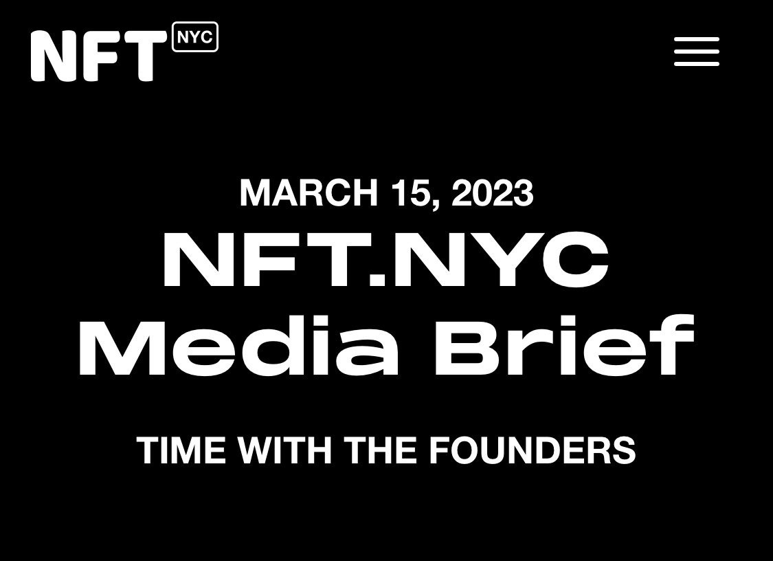 Looking forward to surprises! Thanks!#nftnyc2023 <a href="/NFT_NYC/">NFT.NYC</a>