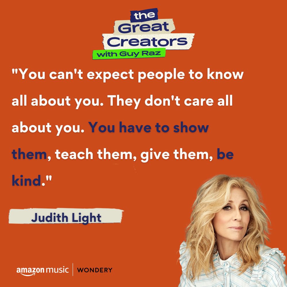 Don’t miss <a href="/JudithLight/">JudithLight</a> on #TheGreatCreators this week. A master of the stage and screen, she’s had a full career, using her acting training to tackle any role thrown her way. Hear about her journey in this week’s episode!