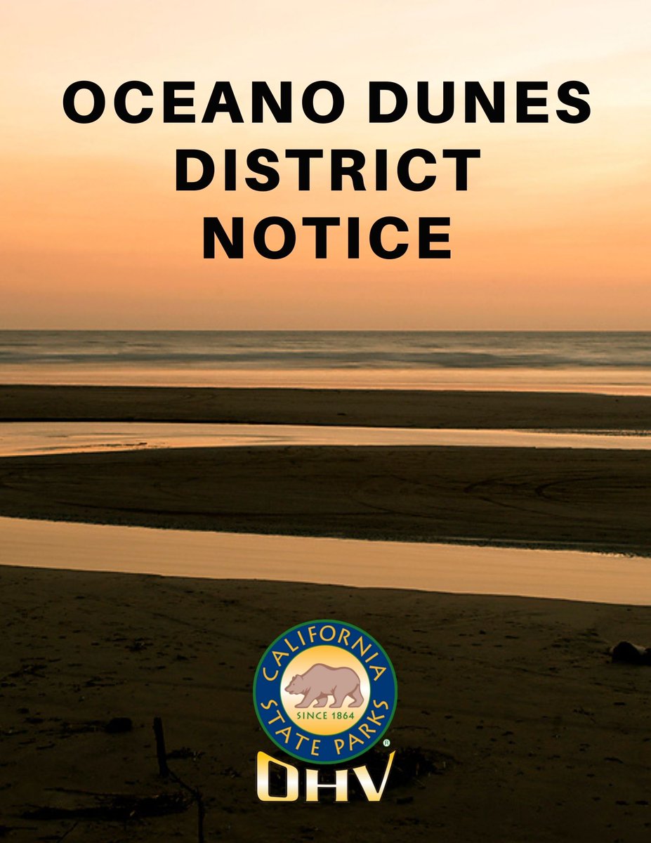 Park Storm Closure Update:
- Beach day use open
- Park closed South of Post # 1
- Oceano Campground open
- North Beach Campground Closed