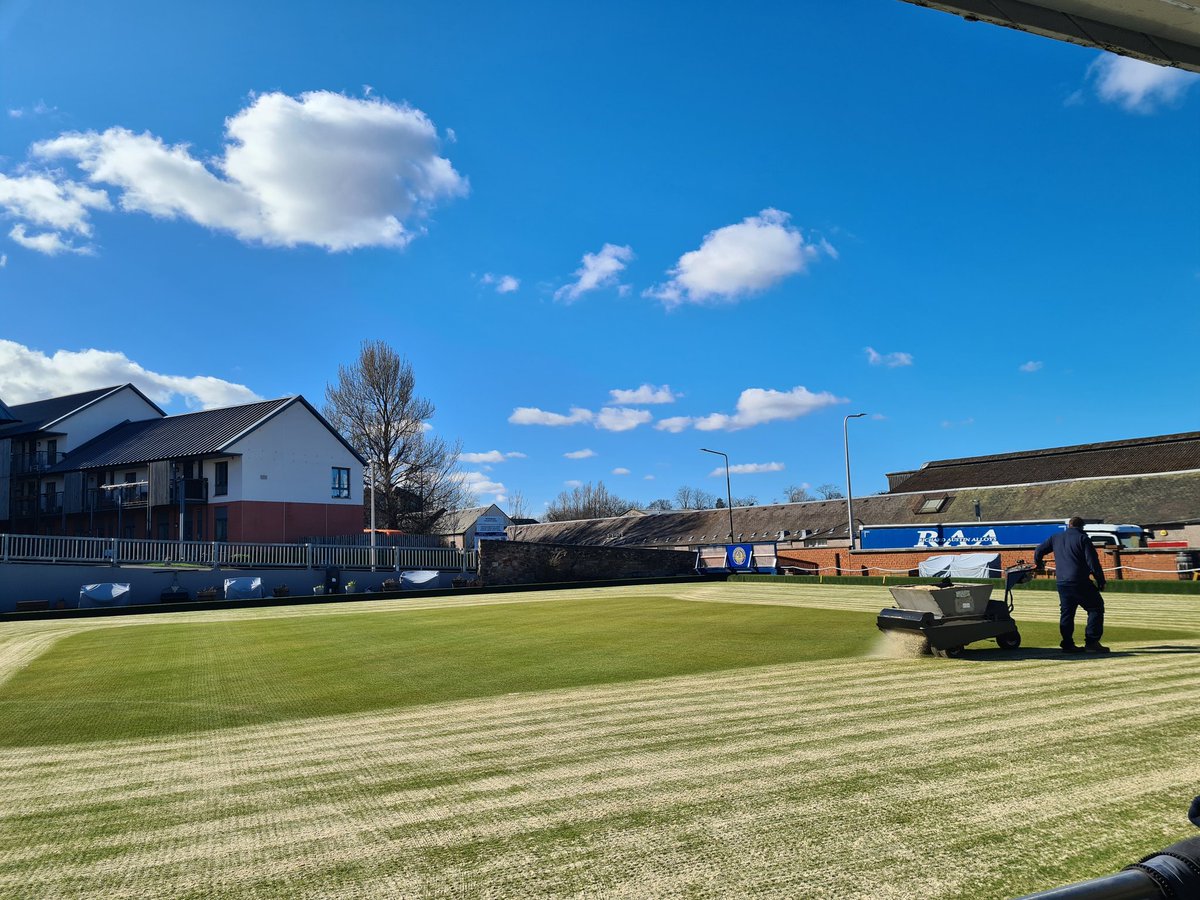 LoganTurf's tweet image. Well after another frost delayed start we managed to crack on in what turned out to be a beautiful day at Eskmills BC, 4 bags of R9 potted in, 3T of PG20 sand dressed and dragged and 3 bags of @terralift TX-10 to finish, mammoth effort, great day to be a greenkeeper 😎