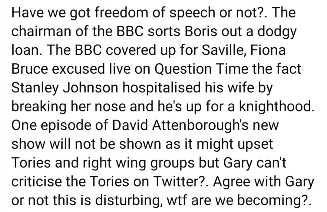 terimar's tweet image. #BoycottBBC #Standupforwhatisright #GeneralElectionNow #IStandWithGary #ToriesDestroyingOurCountry #ToriesDevoidOfShame #DavidAttenborough #bbcqt