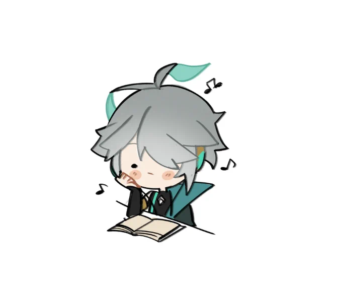 He's wearing headphones 
