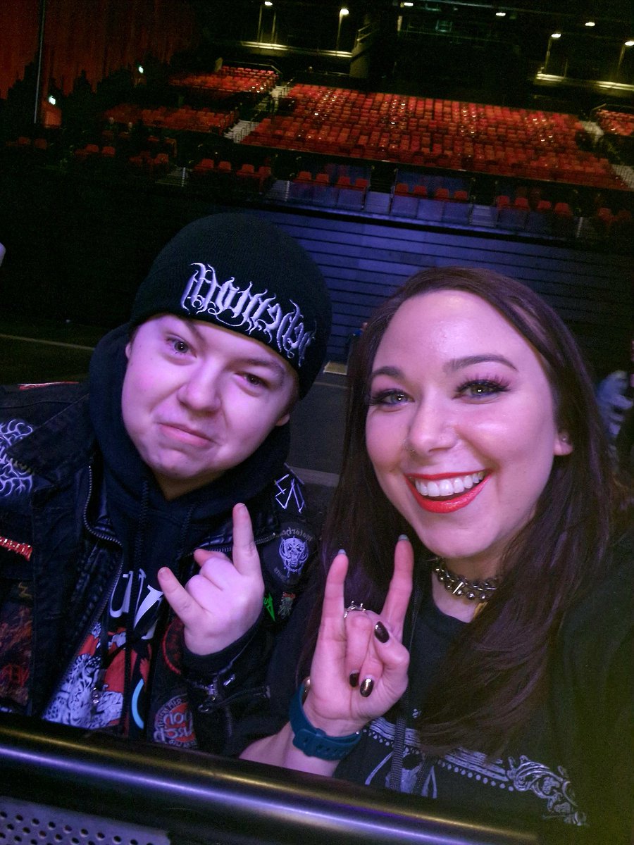 Barrier for @atreyuofficial @jinjerofficial & @bfmvofficial tonight at #swanseaarena with Dylan my gig buddy 🤘🤘 #bulletformyvalentine #bfmv #jinjer #atreyu