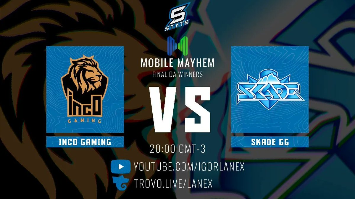 MOBILE MAYHEM PLAYOFFS MD5 - 10/03

FINAL DA WINNERS
INCO GAMING VS SKADE GG
20:00 GMT-3 

TRANSMISSÃO:
YOUTUBE.COM/IGORLANEX
TROVO.LIVE/LANEX