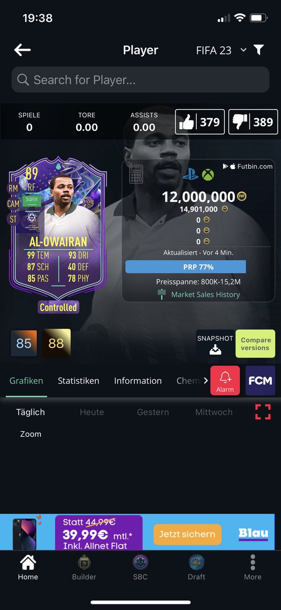 SwepixTV (@swepixtv) on Twitter photo Die aktuelle Entwicklung in #fifa23 gefällt mir überhaupt nicht❗️
OP Karten kannst du dir nicht mal mehr als Casual Trader leisten (GINOLA etc.. ) UNERREICHBAR wenn man nicht 24/7 als RTG‘ler am grinden ist..
Und für die Mittelklasse Karten sind unsere Teams zu stark 👎 Die aktuelle Entwicklung in #fifa23 gefällt mir überhaupt nicht❗️
OP Karten kannst du dir nicht mal mehr als Casual Trader leisten (GINOLA etc.. ) UNERREICHBAR wenn man nicht 24/7 als RTG‘ler am grinden ist..
Und für die Mittelklasse Karten sind unsere Teams zu stark 👎