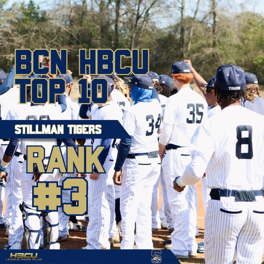 Stillman Tigers Baseball (@gostillmanbsb) on Twitter photo In the initial poll of 2023 the Tigers come in at
#3️⃣ in the <a href="/HbcuNines/">Black College Nines</a> top 10!!
#HailoHail 🐅🐅 In the initial poll of 2023 the Tigers come in at
#3️⃣ in the <a href="/HbcuNines/">Black College Nines</a> top 10!!
#HailoHail 🐅🐅