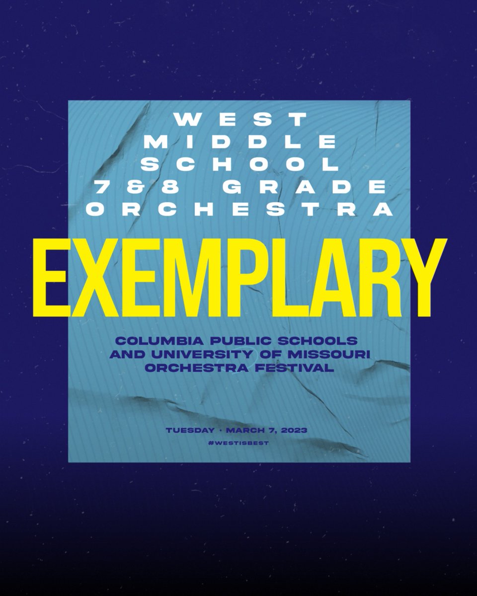 WestMSSports's tweet photo. Congrats to the 7th and 8th grade orchestras and our wonderful Mr. Ordway for attaining a rating of "Exemplary" (the highest rating possible) at the CPS/MU Orchestra Festival!!  Well done, young people!  You are part of why #WestIsBest! https://t.co/gblWAqWfVN