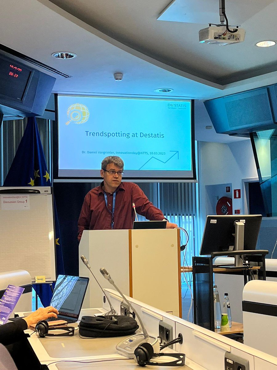DVorgrimler's tweet photo. Thank you @Eurostat and @emibaldacci for the opportunity to present the trend analysis of @destatis at Innovations Day. The relevance of official statistics depends on how quickly we can introduce innovations. Therefore, it is important to recognise trends early @s_stehrenberg https://t.co/G8zb3kFzoi