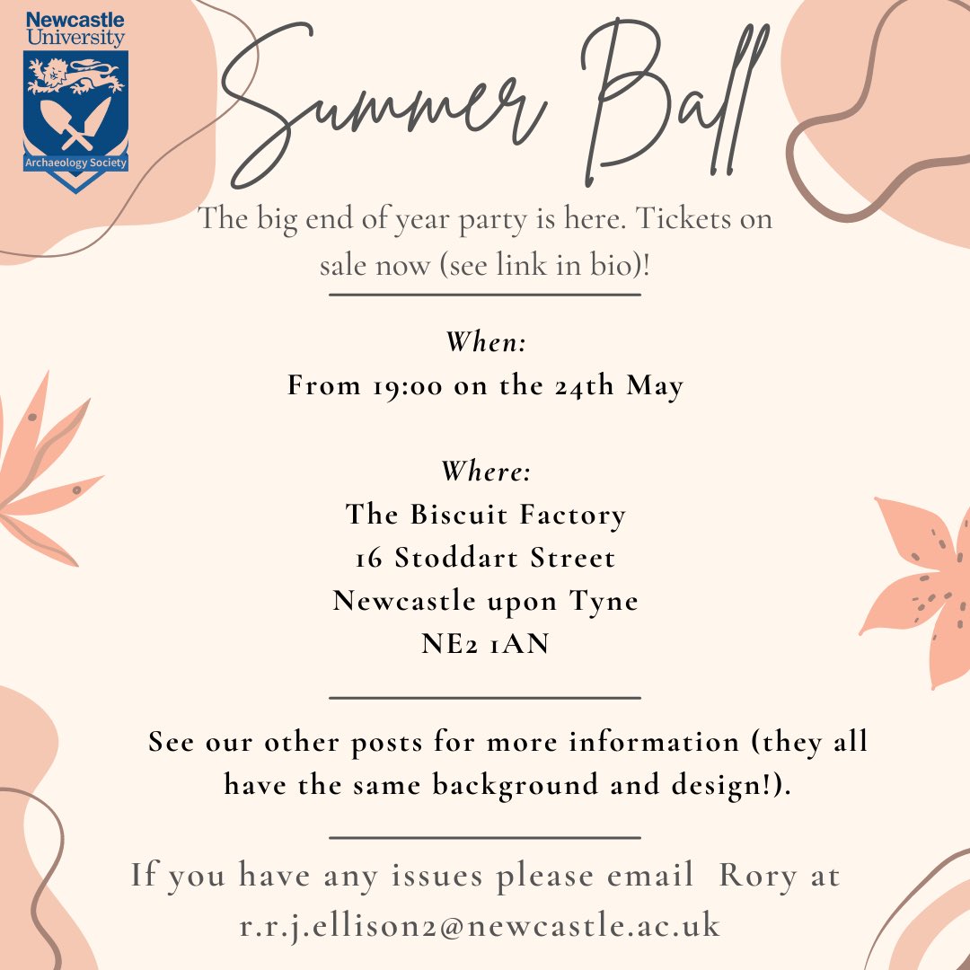 Tickets are now available on the NUSU website for our summer ball!!! Full details are available on our Instagram and have been sent out to members by email.