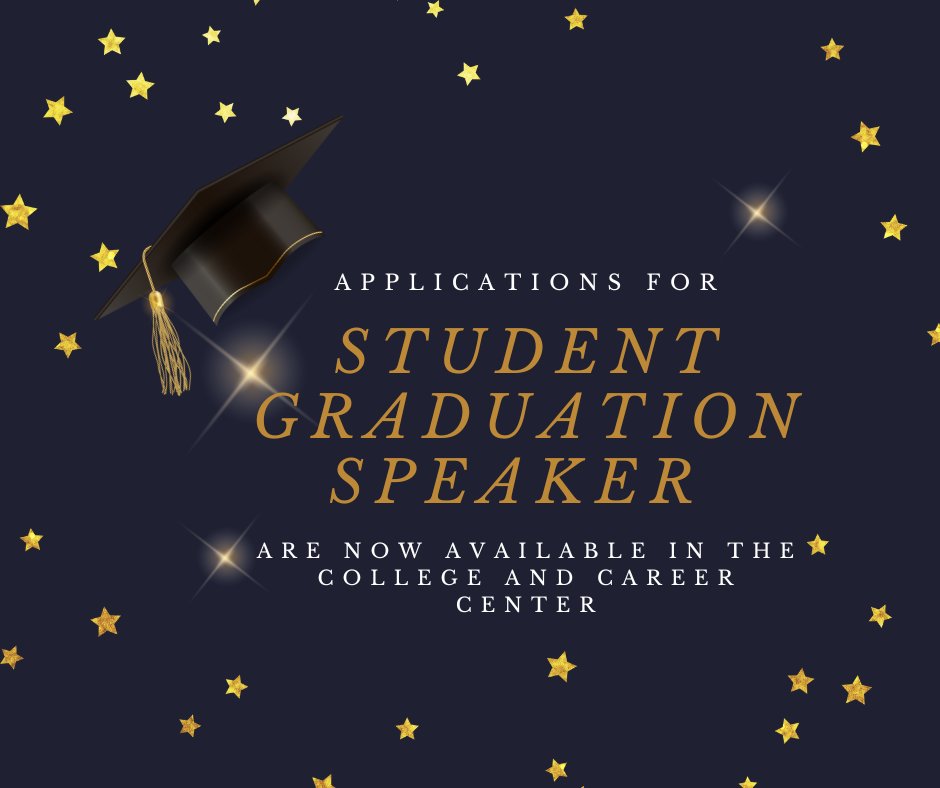 Provo_CCC's tweet photo. #ProvoHighSchool Seniors, if you want to speak at your graduation, the application is  available in the College and Career Center with Mrs. Marshall. The deadline for submitting your application is March 31st at 12:30 pm. #letsgoprovo #TheProvoWay https://t.co/HEObRQMSo6