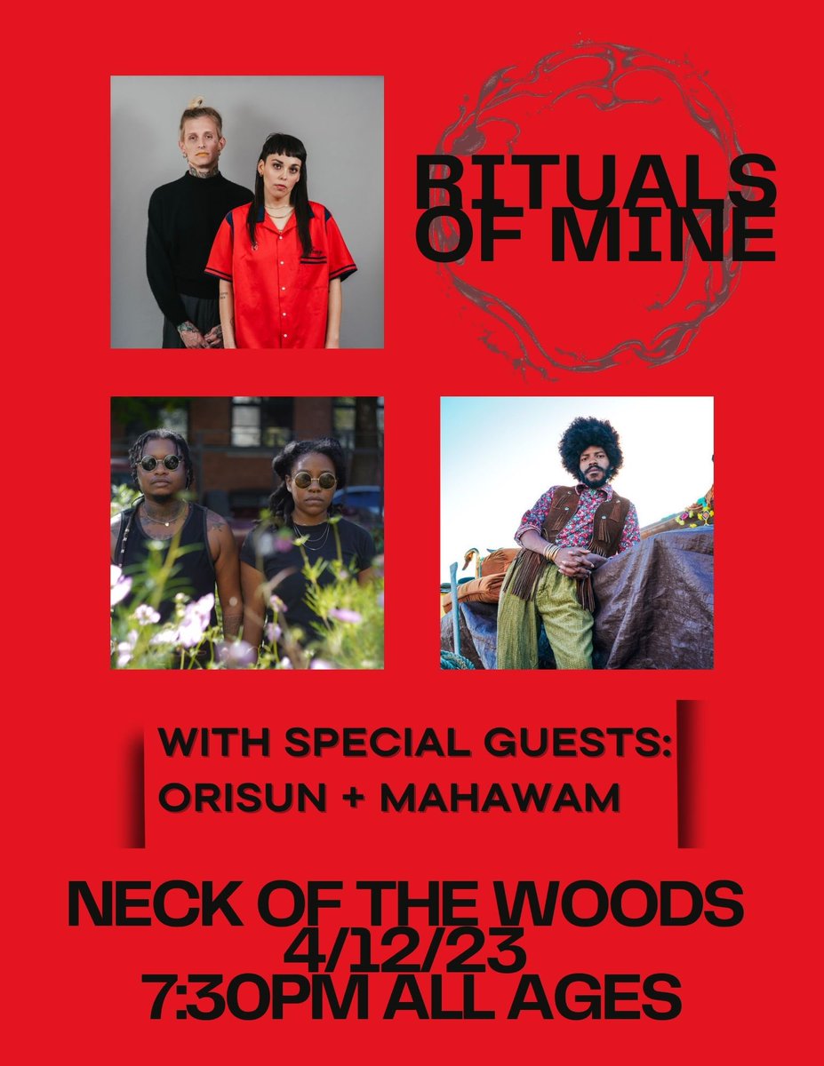 Sharing the stage with these incredible human beings - SAN FRANCISCO at Neck of the Woods 4/12 @MahawamDotExe & ORISUN 

Don’t miss it !!! eventbrite.com/e/rituals-of-m…

#sfmusicscene #musicinsf