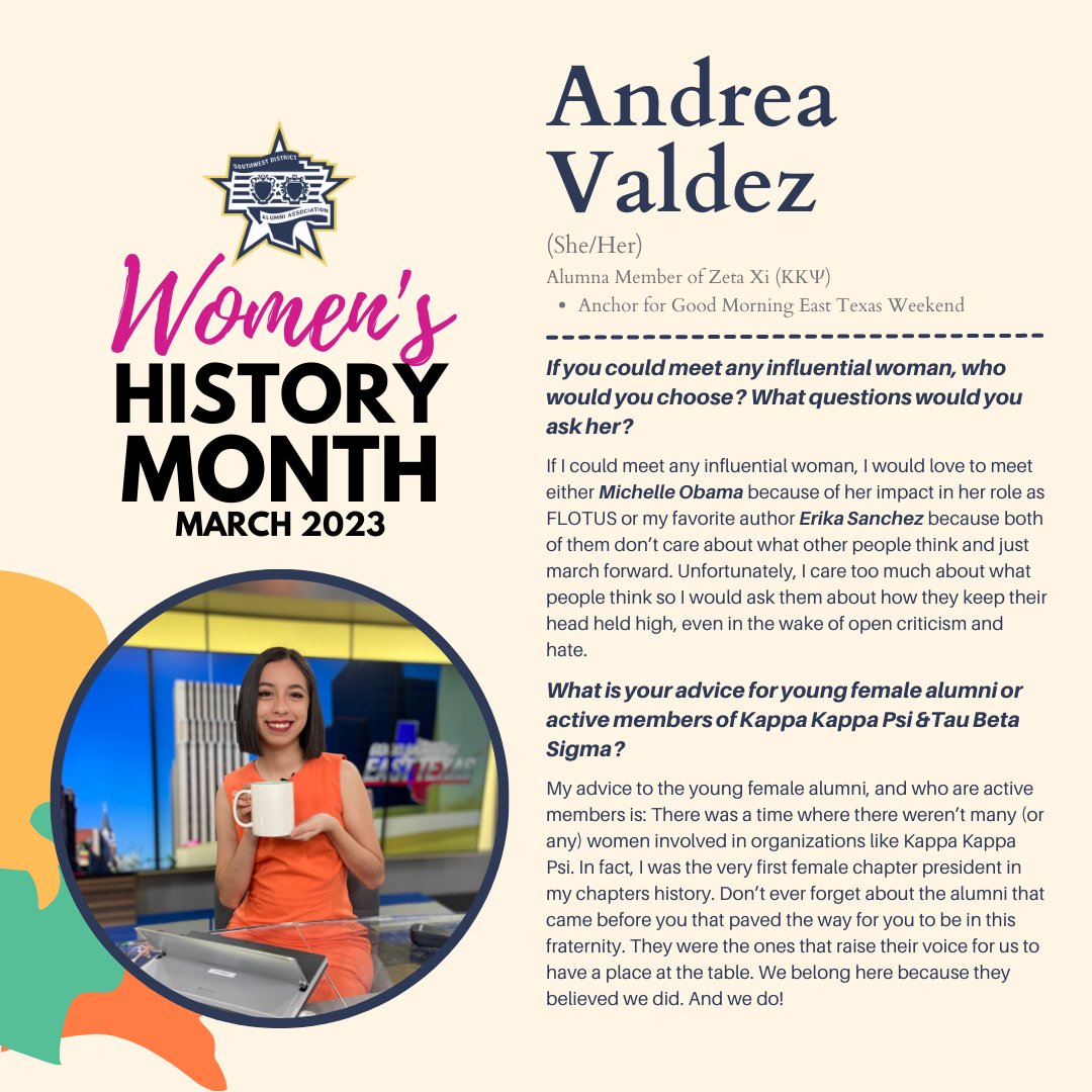 SWDAlumni's tweet photo. Throughout March, we will be featuring the amazing women who contribute to SWDAA's work. Today we feature, Andrea Valdez! We asked her some questions and this is what she had to say.
.
.
#WomensHistoryMonth #SWDAA #WomenInMusic #WomenOfSWDAA https://t.co/zp2tpQlK1d