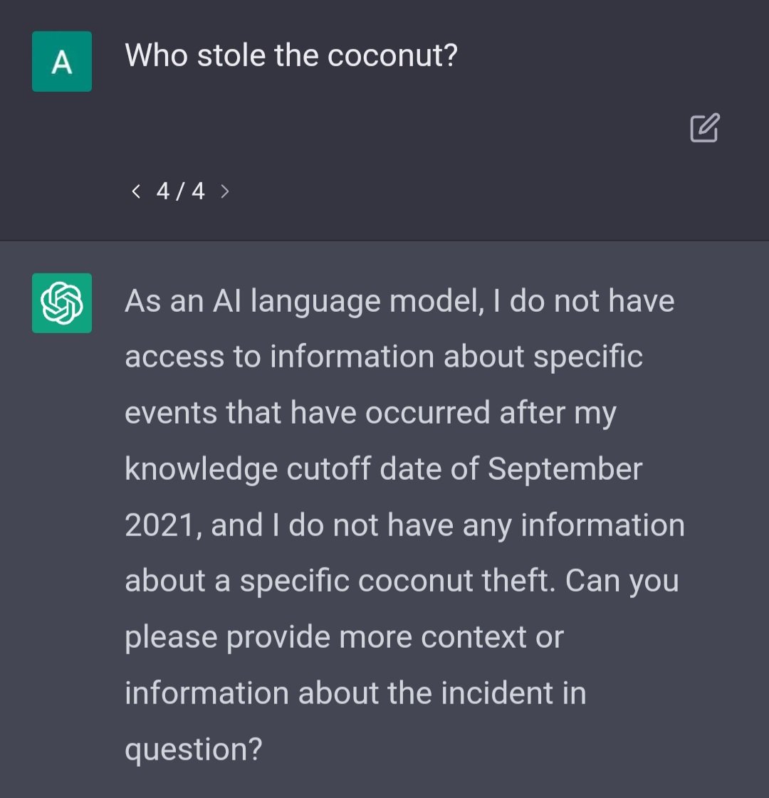 No known coconut theft before 2021. 

Spoiler: Also the person who let the dogs out is not known.