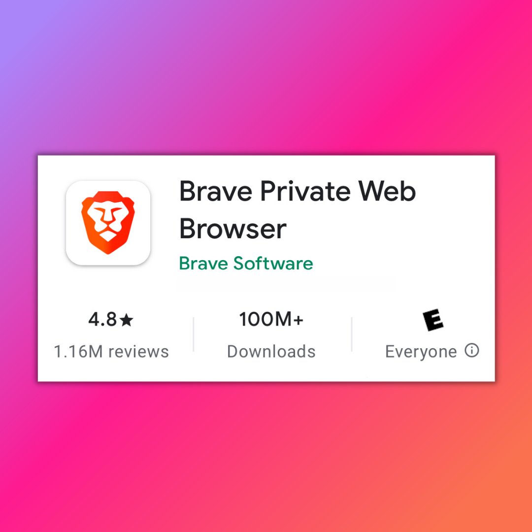 Milepæl pegefinger beskydning Brave Software on Twitter: "Brave is now the top-rated browser on the  Google Play Store in the US! 🎉 Thank you to all of our Android users for  your positive reviews and