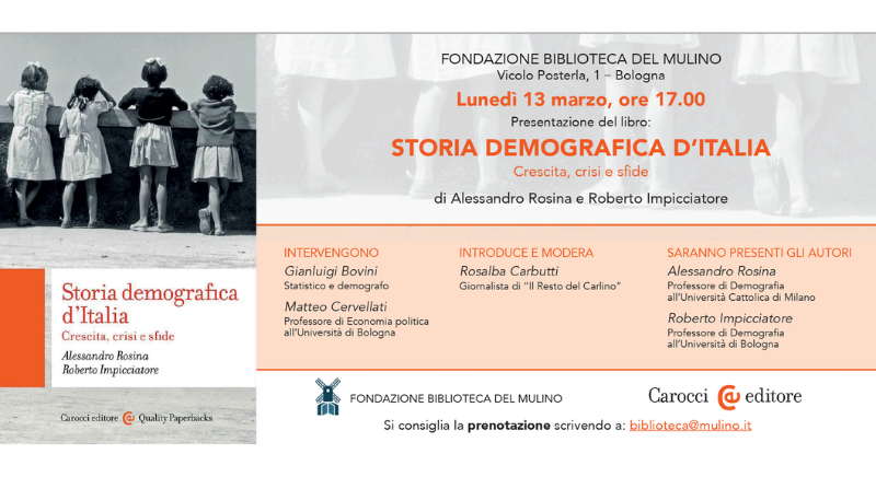 Edizioni del Mulino (@edizionimulino) on Twitter photo 13/3, h 17 Fondazione Biblioteca del Mulino, Bologna:
“Storia demografica d’Italia. Crescita, crisi e sfide”
di Alessandro Rosina e Roberto Impicciatore
<a href="/Caroccieditore/">Carocci editore</a>
con Gianluigi Bovini, Matteo Cervellati, <a href="/rosalbacarbutti/">Rosalba Carbutti</a>
<a href="/qn_carlino/">il Resto del Carlino</a> <a href="/Unibo/">Università di Bologna</a> <a href="/Unicatt/">Università Cattolica</a> <a href="/AleRosina68/">Alessandro Rosina</a> <a href="/robimpi/">Roberto Impicciatore</a> 13/3, h 17 Fondazione Biblioteca del Mulino, Bologna:
“Storia demografica d’Italia. Crescita, crisi e sfide”
di Alessandro Rosina e Roberto Impicciatore
<a href="/Caroccieditore/">Carocci editore</a>
con Gianluigi Bovini, Matteo Cervellati, <a href="/rosalbacarbutti/">Rosalba Carbutti</a>
<a href="/qn_carlino/">il Resto del Carlino</a> <a href="/Unibo/">Università di Bologna</a> <a href="/Unicatt/">Università Cattolica</a> <a href="/AleRosina68/">Alessandro Rosina</a> <a href="/robimpi/">Roberto Impicciatore</a>