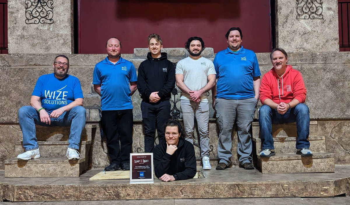 WizeSolutionsVA's tweet photo. The Wize Solutions team was center stage at LampLight Theatre to upgrade the WiFi systems. Our theatres are a cultural cornerstone where human expression becomes art, and we're glad to lay the technical foundation to keep the show going. https://t.co/i9OsZqtmnr