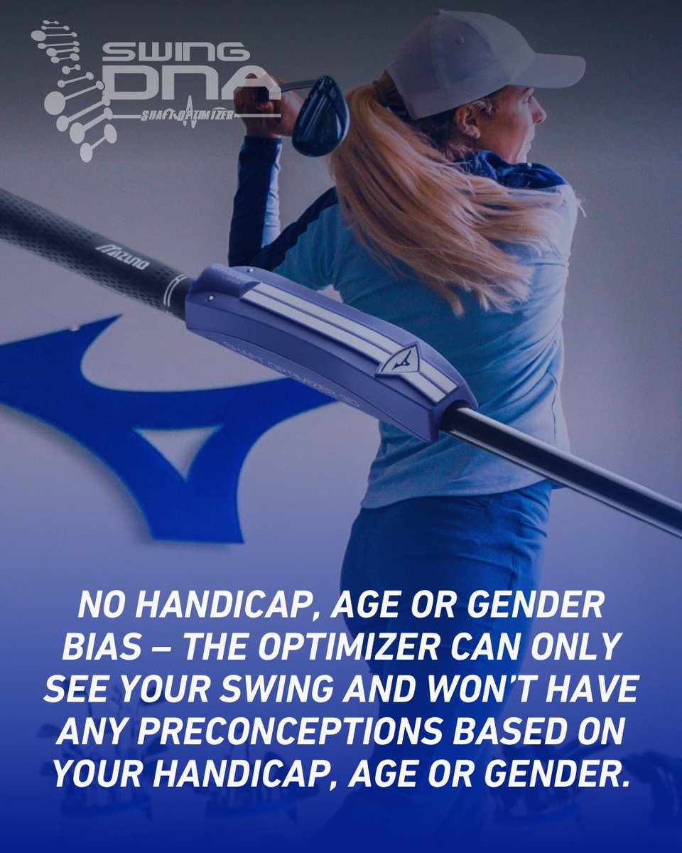 MizunoGolfNA's tweet photo. No handicap, age or gender can be detected by the #ShaftOptimizer…purely data driven. Find your nearest authorized fitter here: https://t.co/tZDuKnsUWh #MizunoSwingDNA https://t.co/lyunLhYkvT