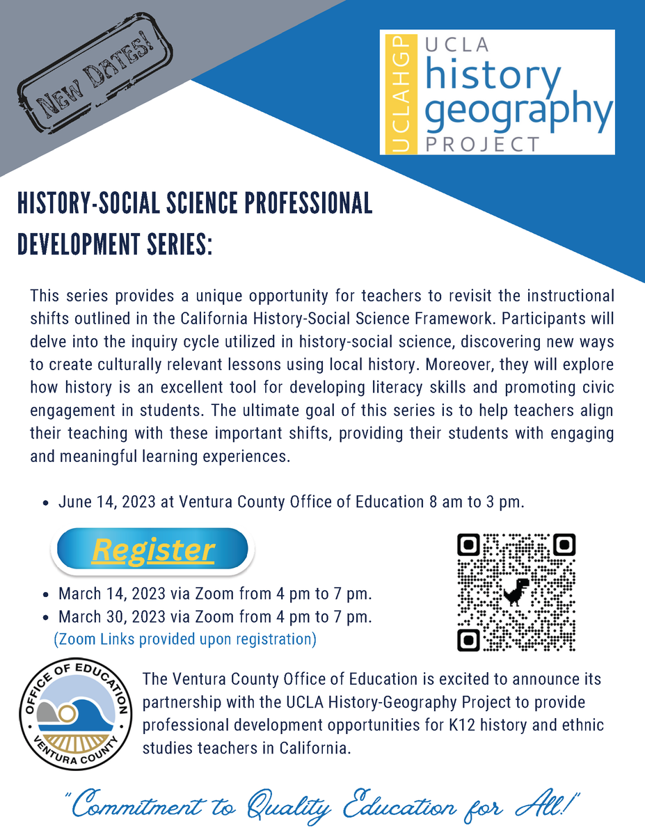 There's still time to join our History-Social Science Professional Development Series with @VenturaCOE! Register here: vcoe.k12oms.org/1617-231701