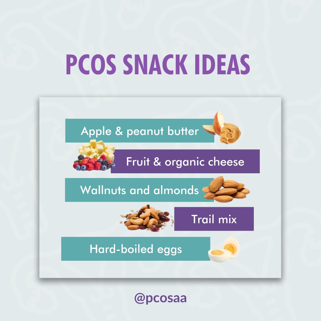 What are you snacking on today? 🥚🧀🍇🍎🥜

Here are some PCOS snack ideas:
Apples & peanut butter
Fruits and organic cheese
Walnuts and almonds
Hard boiled eggs

#snackideas #pcosfriendly #pcosdiet #pcoscommunity