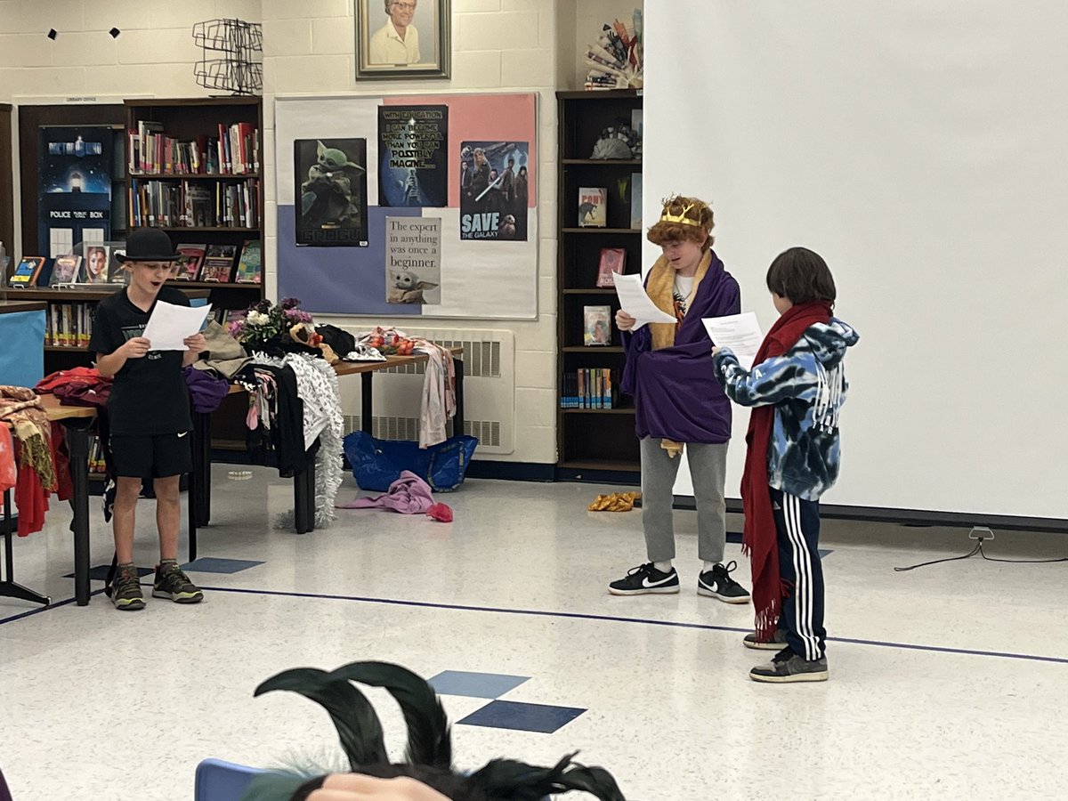 LibraryMESMS's tweet image. Mrs. Cook’s classes had fun in the library today presenting some Greek Mythology!