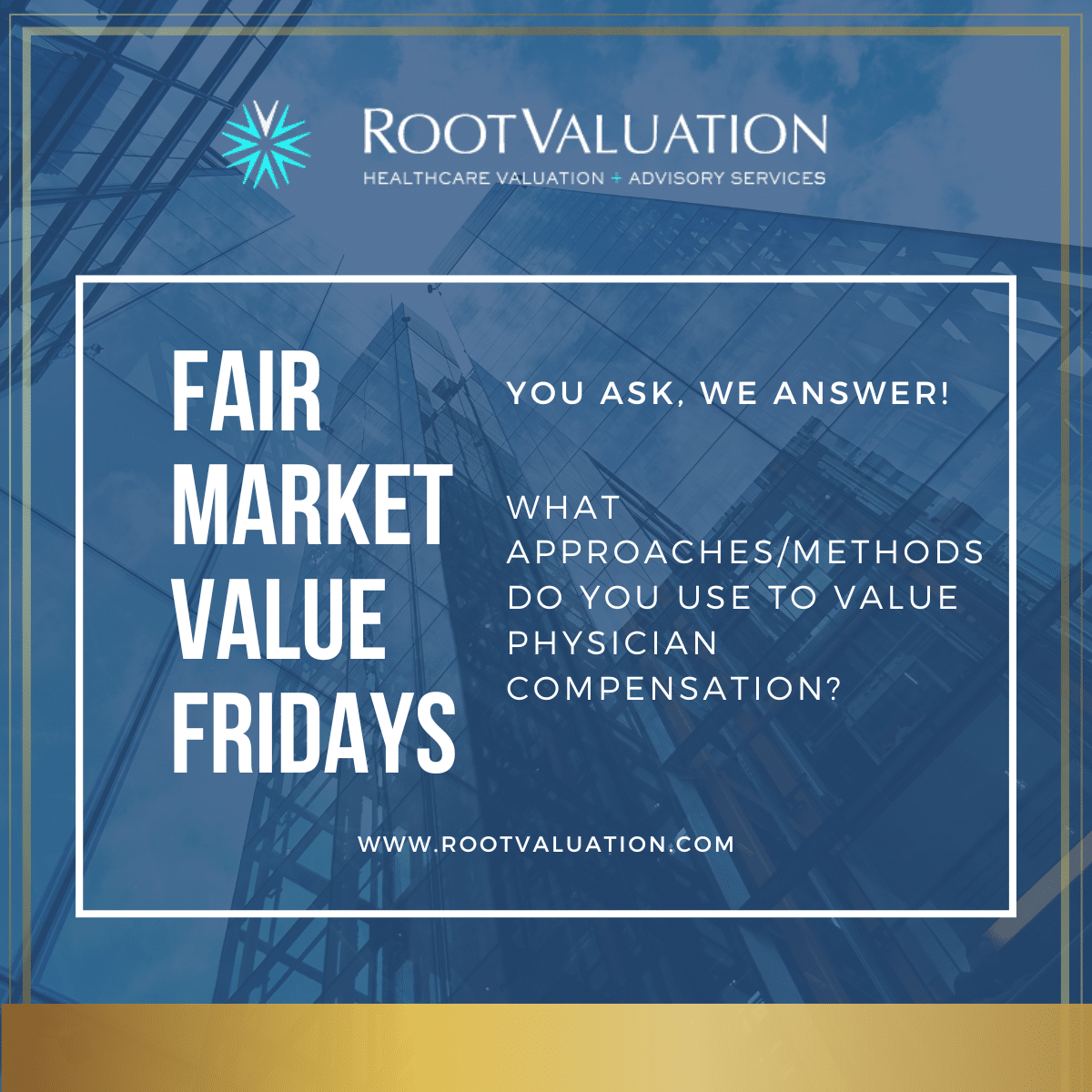 RootValuation's tweet photo. #FMV Fridays: You ask, We answer

What approaches/methods do you use to value physician compensation?
Read more here: https://t.co/bvd3U94By4

https://t.co/bvd3U94By4 https://t.co/60xnGD5deB