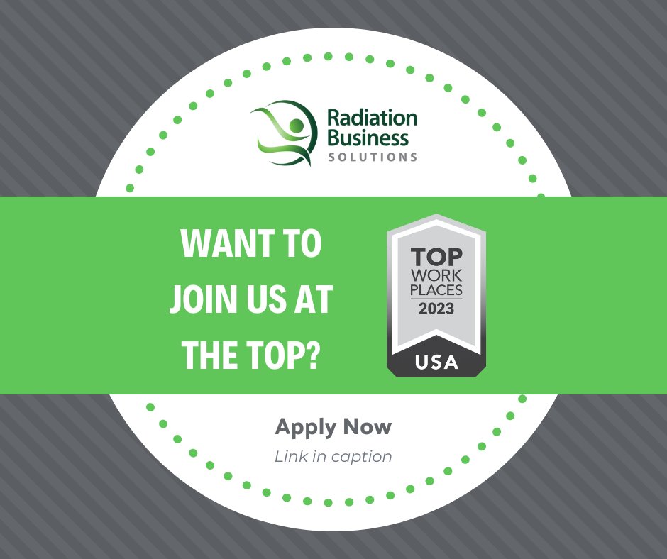Looking for your next opportunity? Just look up! 

Apply for one of our open in-office, remote, or hybrid positions nationwide here: radiationbusiness.com/careers/ #werehiring #openpositions #oncology