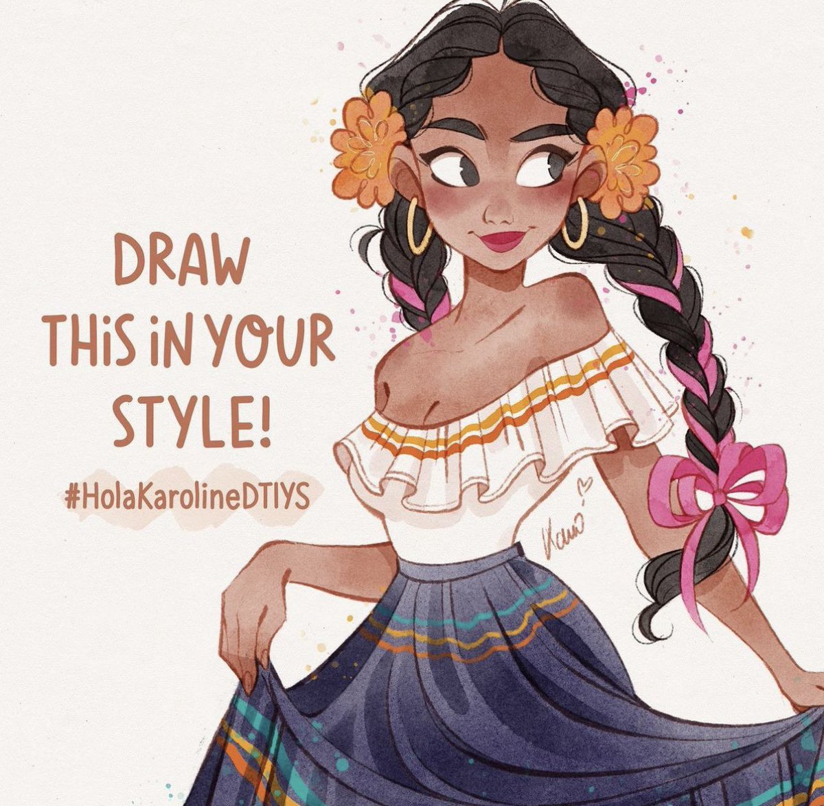 You make me um poco locoooo. 💃🏾 
Yep that’s the song I kept singing in my head while I kept drawing this beautiful 
#dtiyschallenge by karolinepietrowski #holakarolinedtiys 
#lahustrations #procreate #DTIYS