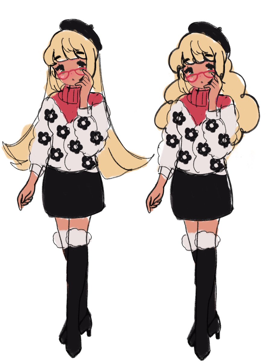RealityCheck_GG's tweet photo. Here's some of @kikkoriii's #conceptart of a customer-type NPC we're calling Miss Put-Together! She knows what she wants, and she's not afraid to fight for the bargain she deserves! 

Which version do you prefer? (Poll below!)

#IndieGameDev #characterdesign https://t.co/stpURRfNpA