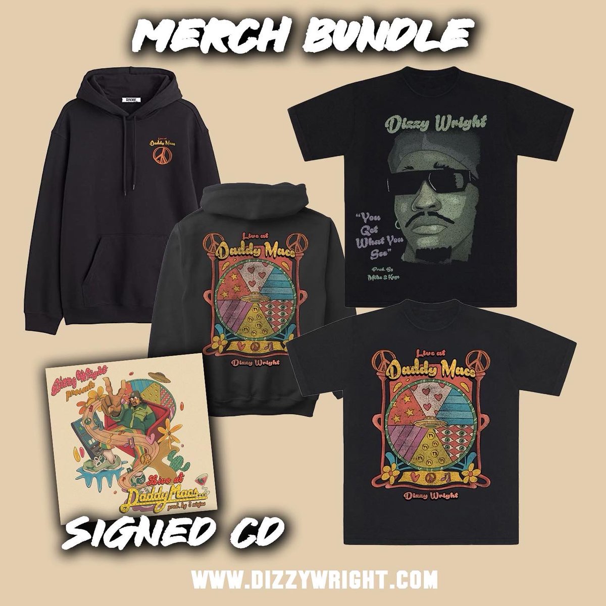 DizzyWright's tweet image. “Live At Daddy Macs” Album Cover &amp;amp; Tracklist + Merch Bundle 

Whole project produced by: @mike_n_keysstan &amp;amp; @MYGUYMARS formally known as the “3 ninjas”  🥷🥷🥷 

ALBUM DROPS MARCH 31ST

PRESAVE - dizzywright.ffm.to/liveatdaddymacs