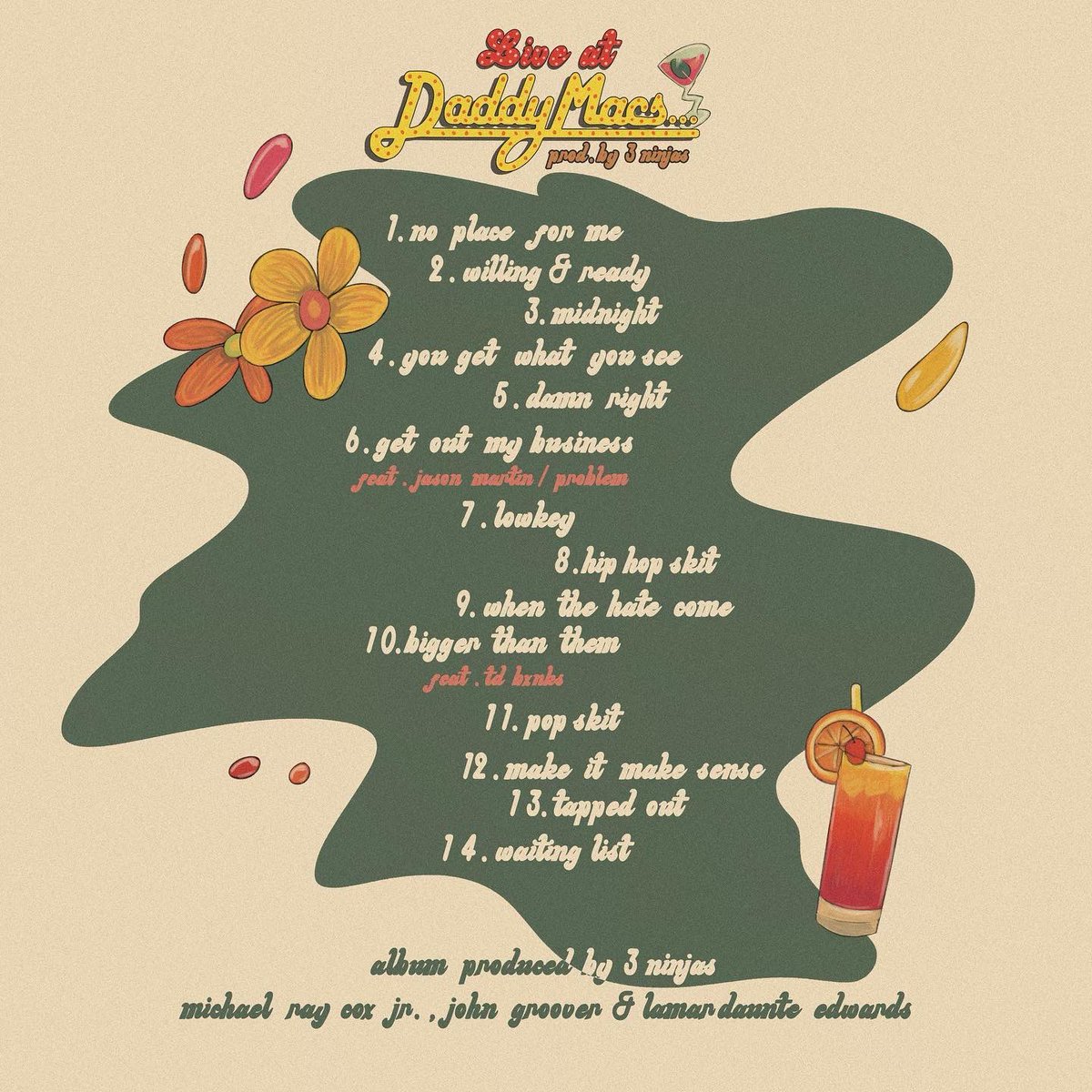 DizzyWright's tweet image. “Live At Daddy Macs” Album Cover &amp;amp; Tracklist + Merch Bundle 

Whole project produced by: @mike_n_keysstan &amp;amp; @MYGUYMARS formally known as the “3 ninjas”  🥷🥷🥷 

ALBUM DROPS MARCH 31ST

PRESAVE - dizzywright.ffm.to/liveatdaddymacs