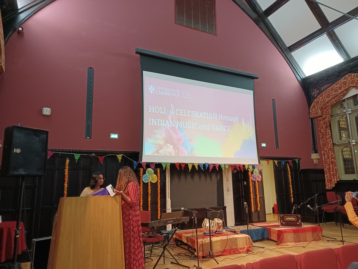 People from across <a href="/Cambridge_Uni/">Cambridge University</a> are celebrating Holi - the Hindu festival of colours - at tonight's very special <a href="/CamUniCMP/">Cambridge University Centre for Music Performance</a> event at @StJohnsCam. Huge congratulations to the driving force behind the event <a href="/p_mysoor/">Dr Poorna Mysoor</a> and to all involved!