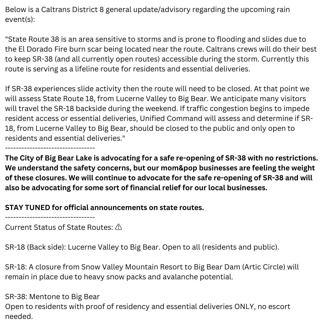 City of Big Bear Lake on Twitter