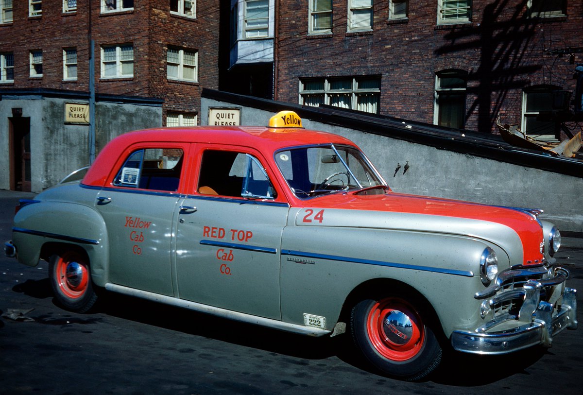 📸Seattle ,Farwest Cab,1951  #kodak #colorslides #kodachrome #35mm © Seattle Municipal Archive