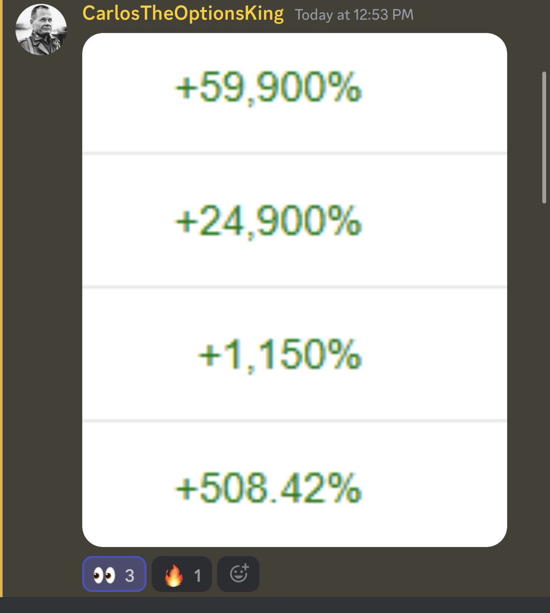 PrintingTendies's tweet photo. Our room banked hard!! 

@hathstock with a 59,900% banger 😂
@VWheats with a 970% banger 

Some chase $spy $qqq puts and made 75-125% 😂

WIFE CHANGING MONEY TODAY BABY!! 

$es $vix $dxy https://t.co/OEjqVGLiEI