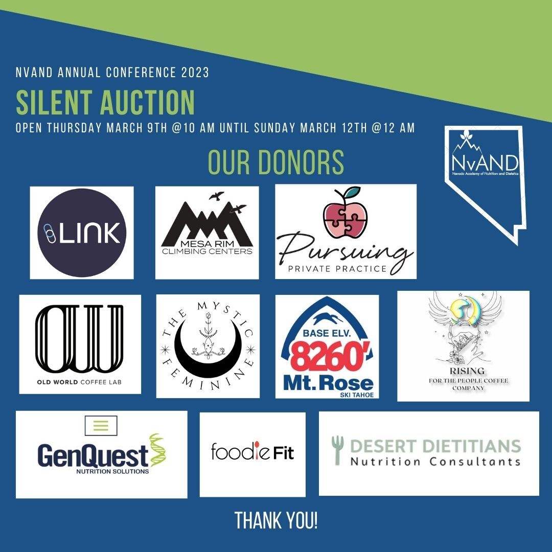 EatRightNevada's tweet photo. Our Silent Auction is now officially OPEN! 🎉 Until March 12th at 9 PM #NvAND #RDs #annualconference2013 

https://t.co/1ChbKG2Vcr https://t.co/d1O7G6fbVM