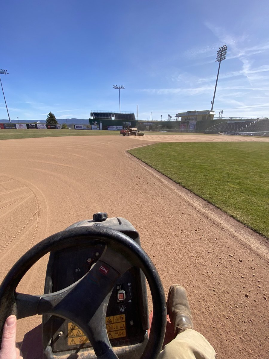 Busy two days getting the field fixed up and shop day while it snowed today. T-minus 5 days till home opener for <a href="/PennStateBASE/">Penn State Baseball</a>!